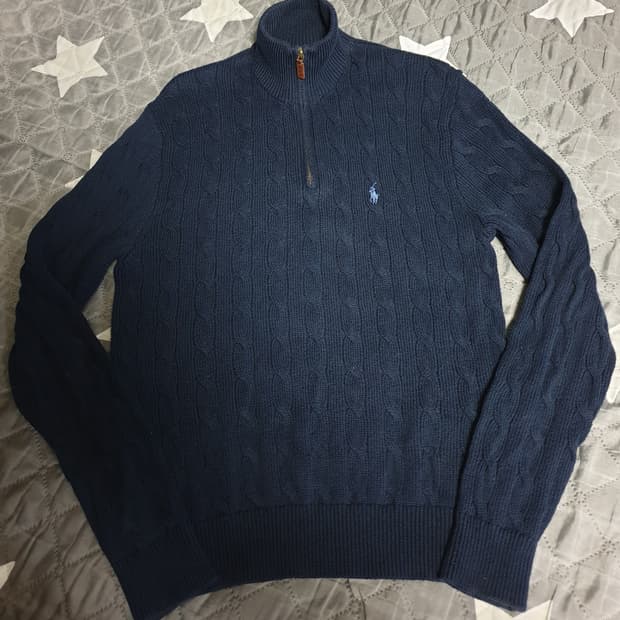 폴로랄프로렌 반집업 케이블 니트 스웨터 네이비 (L)