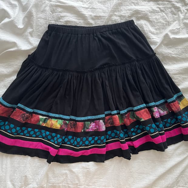 스나오 쿠와하라 미디 플레어 스커트 일본 빈티지