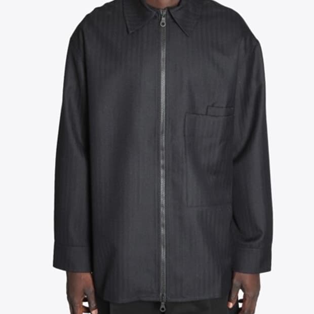 스튜디오 니콜슨 와이트 헤리티지 헤링본 자켓 다크 네이비