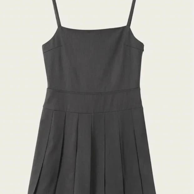 리본빛 hemis pleated 드레스 그레이