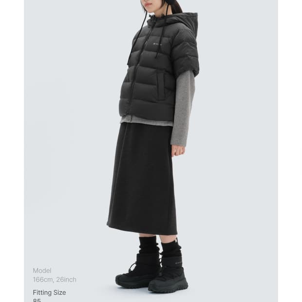 스노우피크 여성 반팔 후드 다운 자켓 92(L)