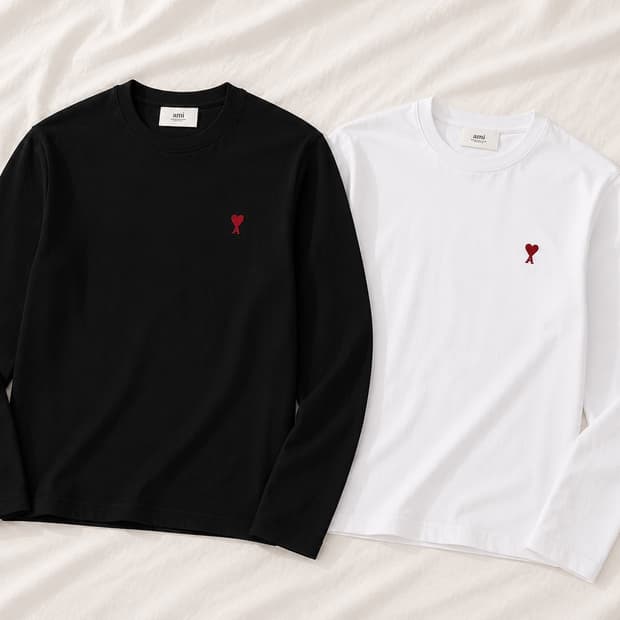 아미 스몰로고 롱슬리브 긴팔티 블랙/화이트 새상품