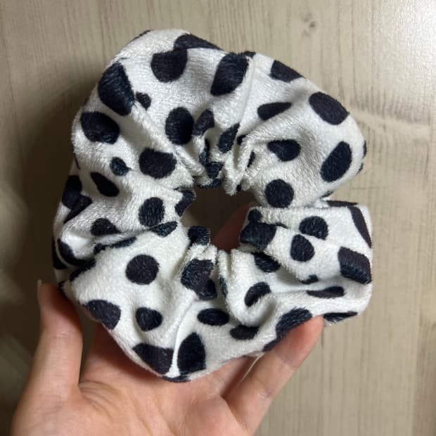 갸루 젖소 밀크카우 헤어 슈슈 스크런치 곱창밴드