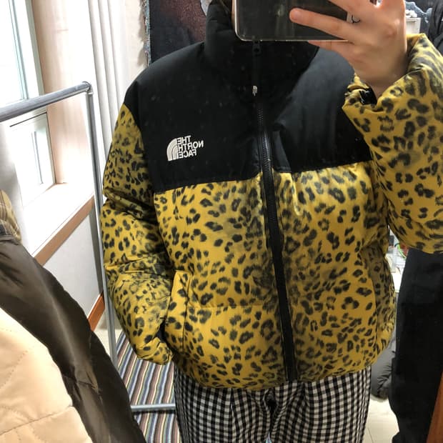 노스페이스 레오파드 눕시 패딩