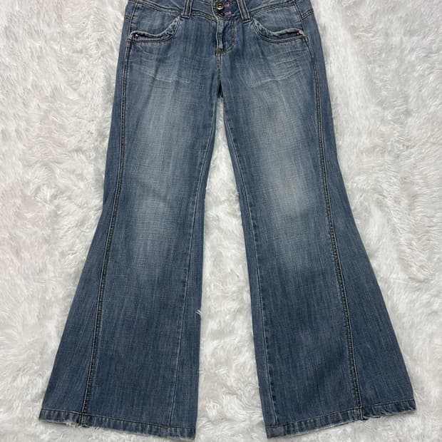 UGIZ bootscut back cubic denim pants