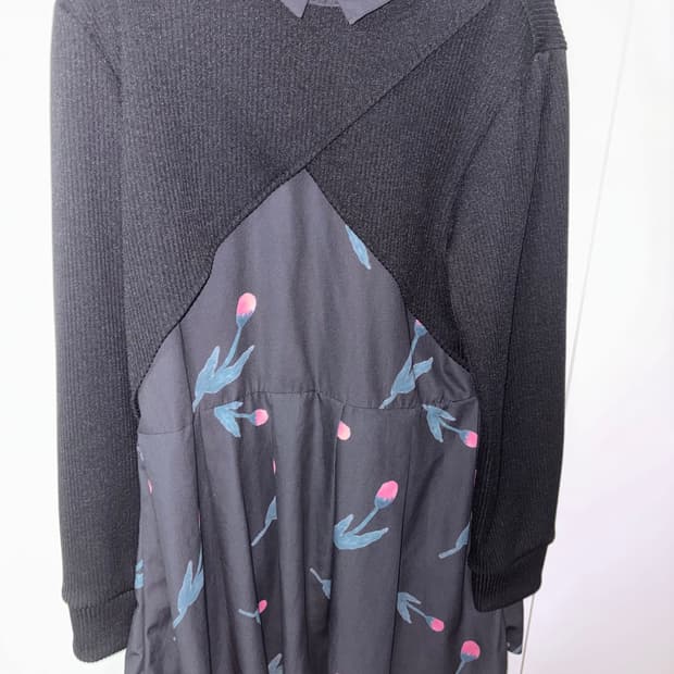 sinoon 플라워 블랙 원피스