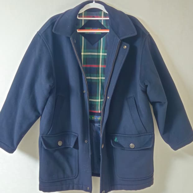 빈폴 네이비 울 혼방 코트 95