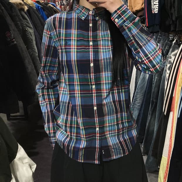 [IM] 폴로 랄프로렌 마드라스 체크 블루 셔츠