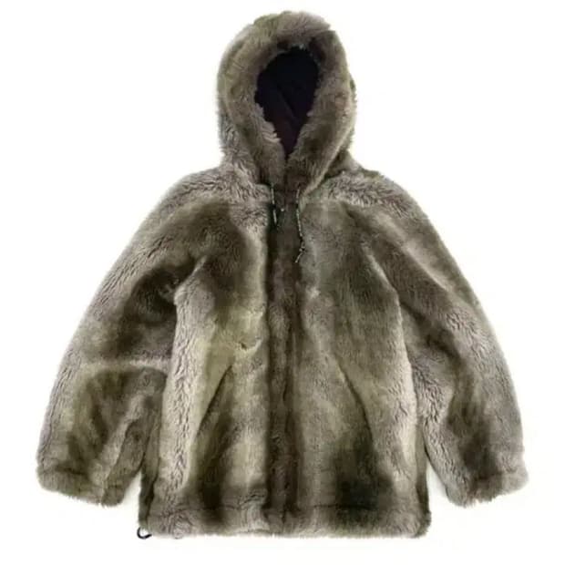 베이프 Bape 00s 투톤 카키 후드 퍼자켓 (2 way)