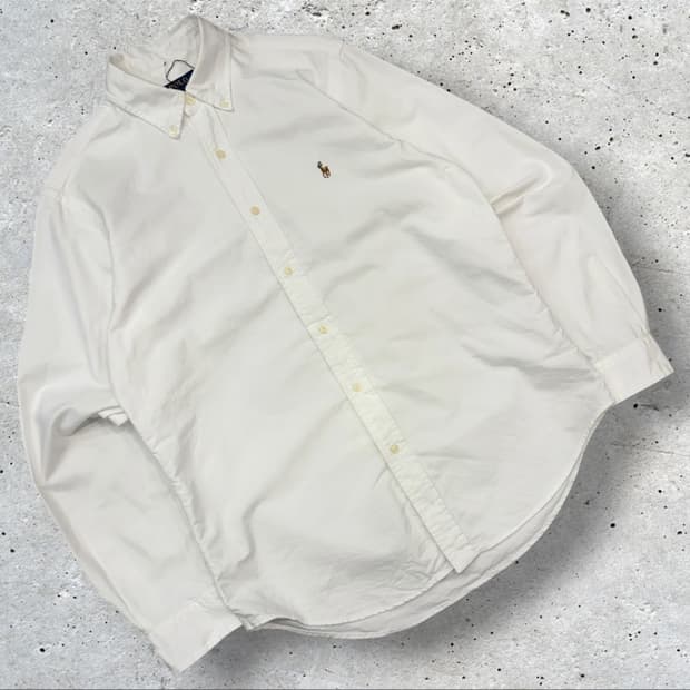 [M] 폴로 랄프로렌 신형 큐알 화이트 셔츠 남방 D451