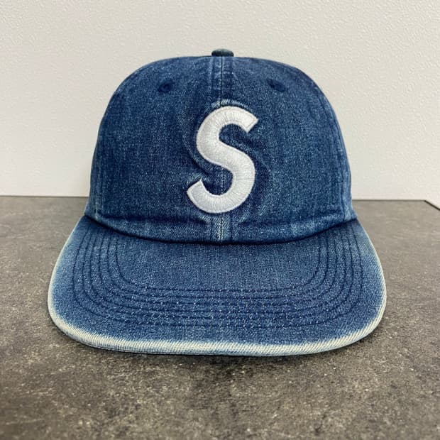 슈프림 S로고 볼캡 모자 워시드 인디고 데님 (One Size)