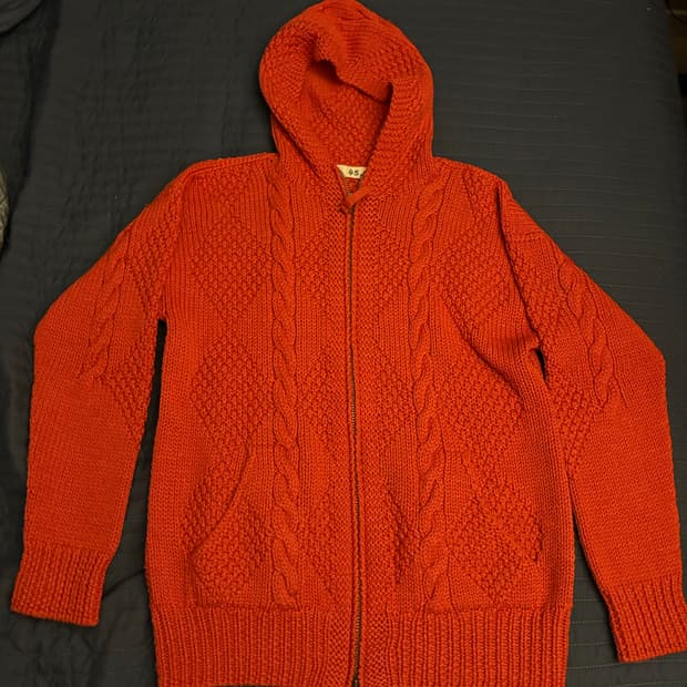 45rpm(45r) 케이블 니트 후디집업 팔아요!