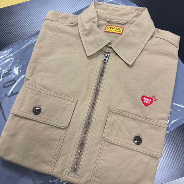 휴먼 메이드 집업 워크 셔츠 베이지 미듐 