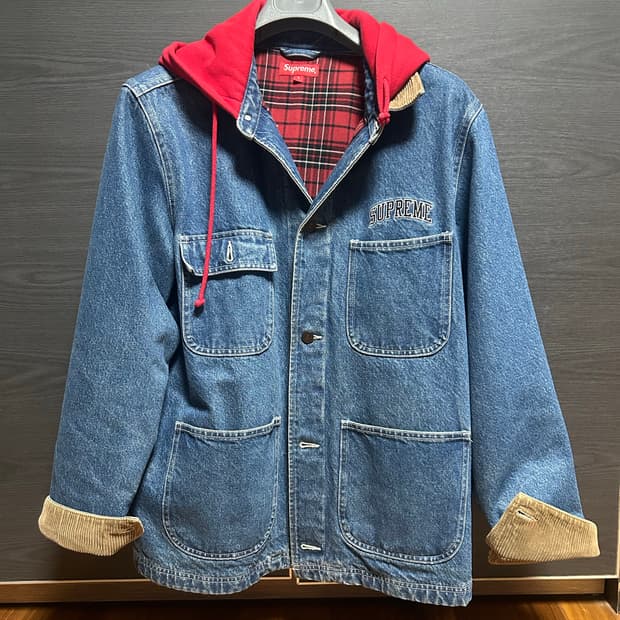 슈프림 후드 데님 코트(Supreme Hooded Chore Coat)