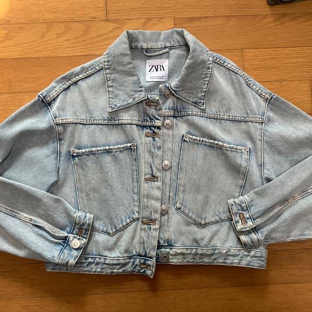 자라 데미지 청자켓