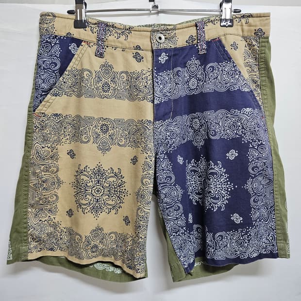 Japan Vintage 워크웨어 반다나 패턴 반바지 M