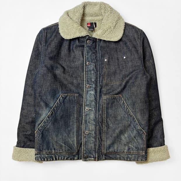 디젤 DIESEL 00s 워시드 쉐르파 시어링 데님 자켓 PN5052
