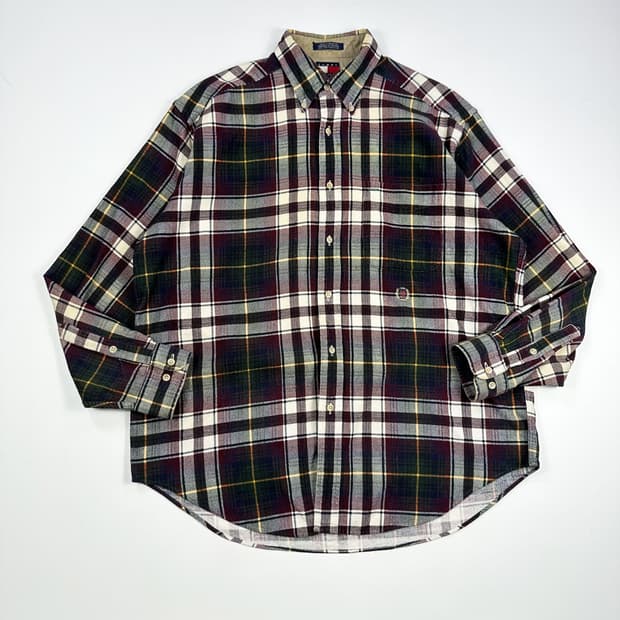 (오염) 타미힐피거 올드 아카이브 크레스트 셔츠 2XL