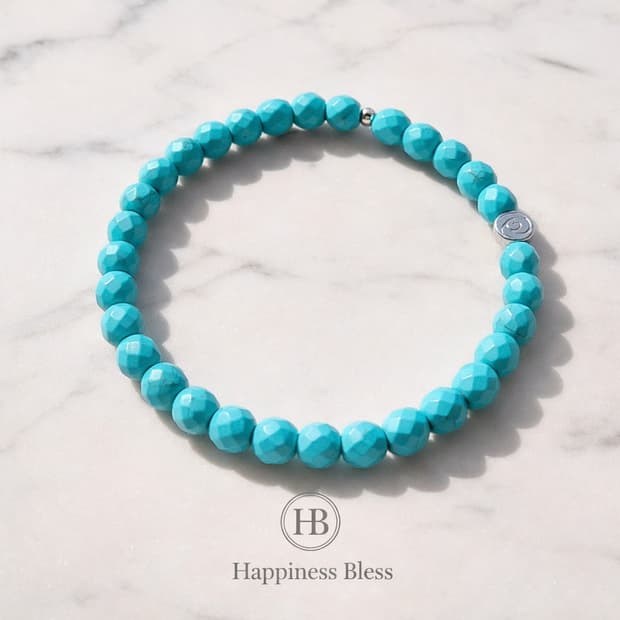 6mm 천연 터키석 원석팔찌 | Turquoise Bracelet