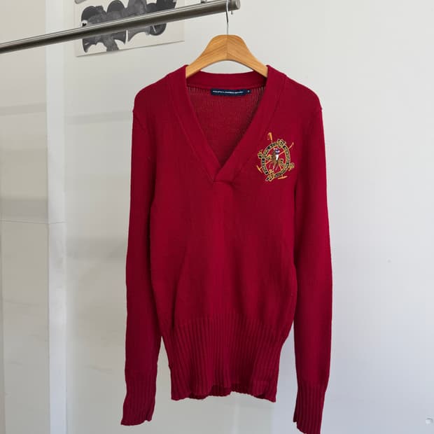 RALPH LAUREN SPORT 브이넥 니트 
