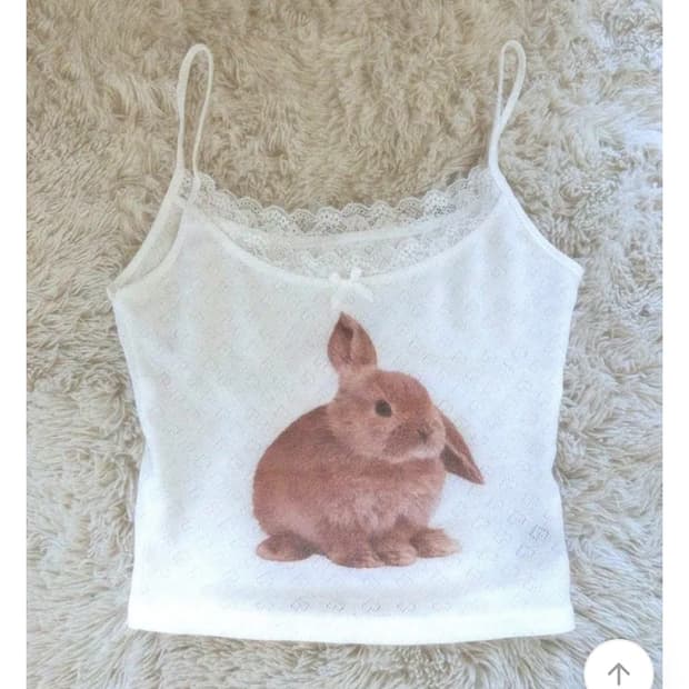 택O 새 상품 토끼 슬리브리스 나시 티셔츠