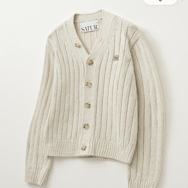 세터 파로 오버 사이즈 부클 가디건  라지