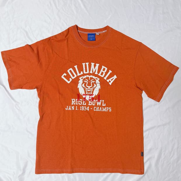 [컬럼비아 유니버시티] 라이온즈 로즈볼 로고 반팔 티셔츠 오렌지 (105
