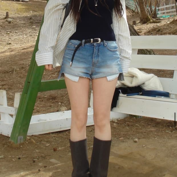 아워캐비넷 cutting half pants 숏팬츠 S ourcabine