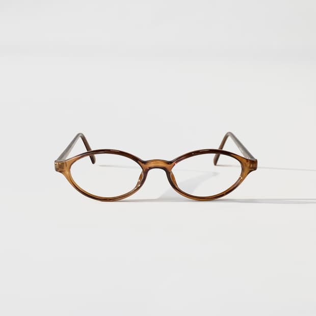 [픽키-656] 브라운 투명 아세테이트 타원형 안경테