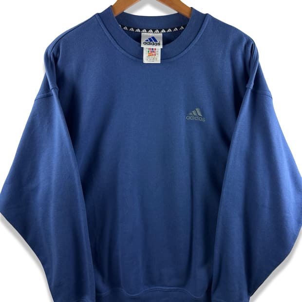 90s 아디다스 올드스쿨 네이비 크루넥 스웻셔츠2924