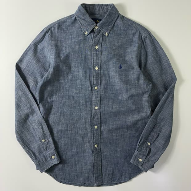 Polo  폴로 랄프로렌 자수 코튼 다크 샴브레이 셔츠 