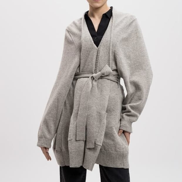 XS 메종 마르지엘라 벨티드 로브 롱 니트 가디건