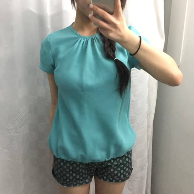 Vintage 괴짜 히메갸루 모리걸 민트 블라우스