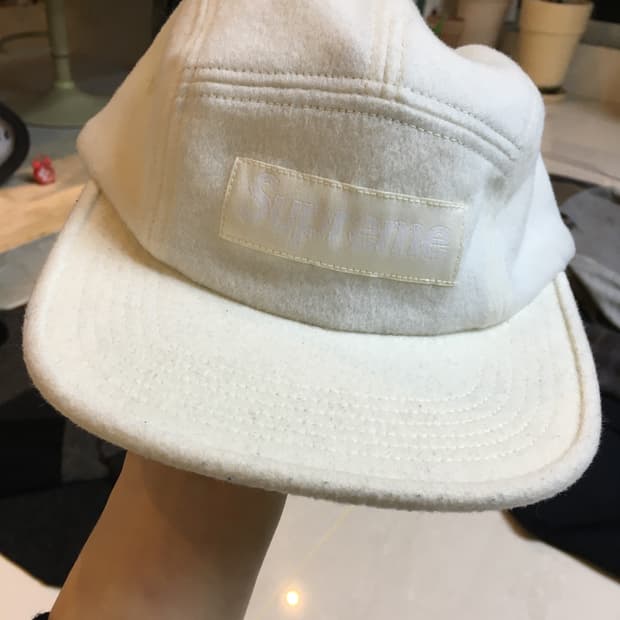 슈프림 박스로고 화이트 울 캠프캡