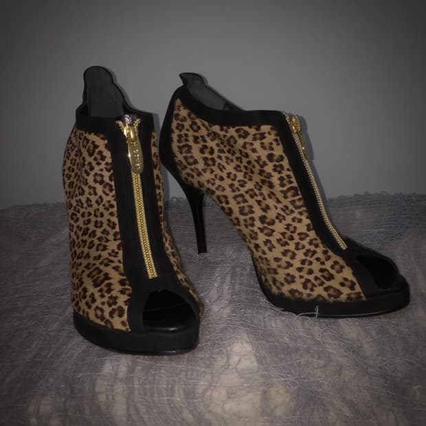 Leopard open high heel 오네갸루