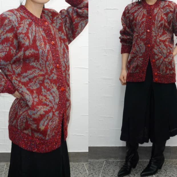 Vintage red buttons cardigan