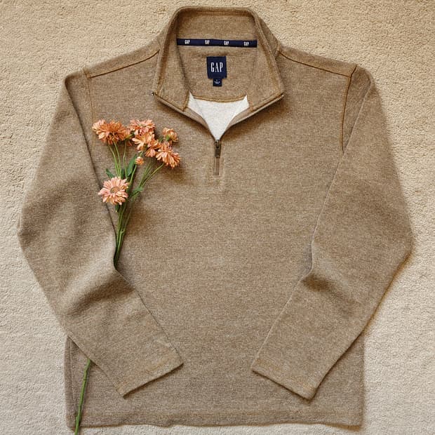 90s 올드갭 하프집업 풀오버 코튼니트 L
