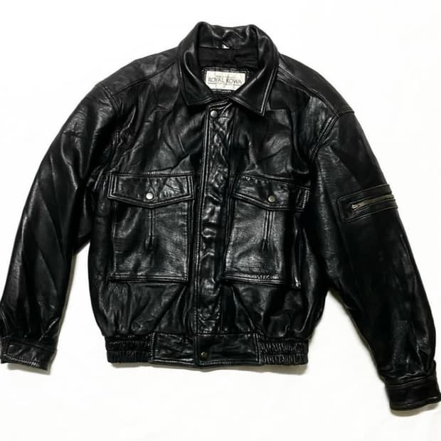Royal Kowa 레더 봄버 자켓