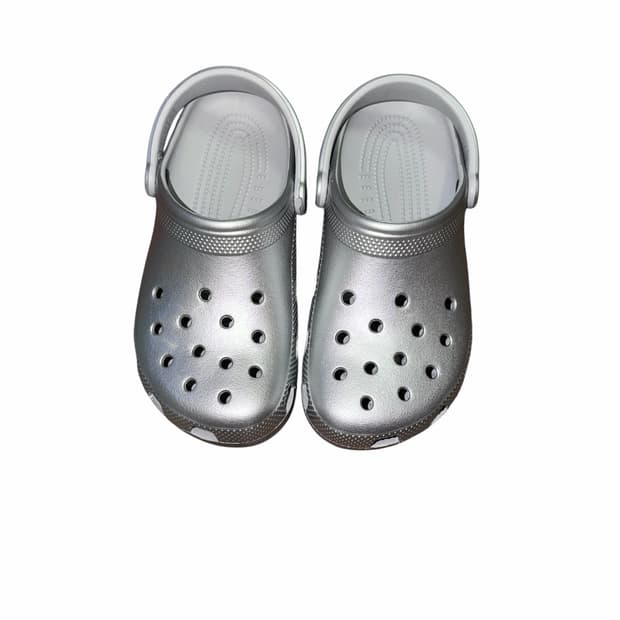 크록스 클래식 클로그 글리터 실버 메탈릭