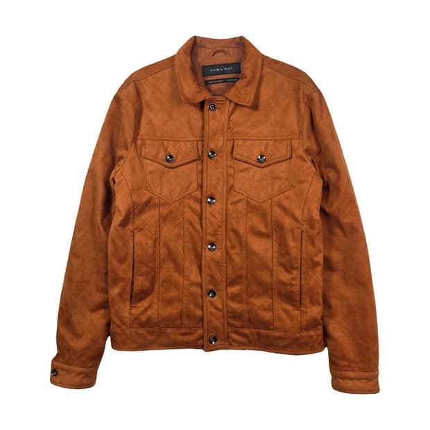 ZARA MAN 카멜 스웨이드무드 트러커 점퍼 M