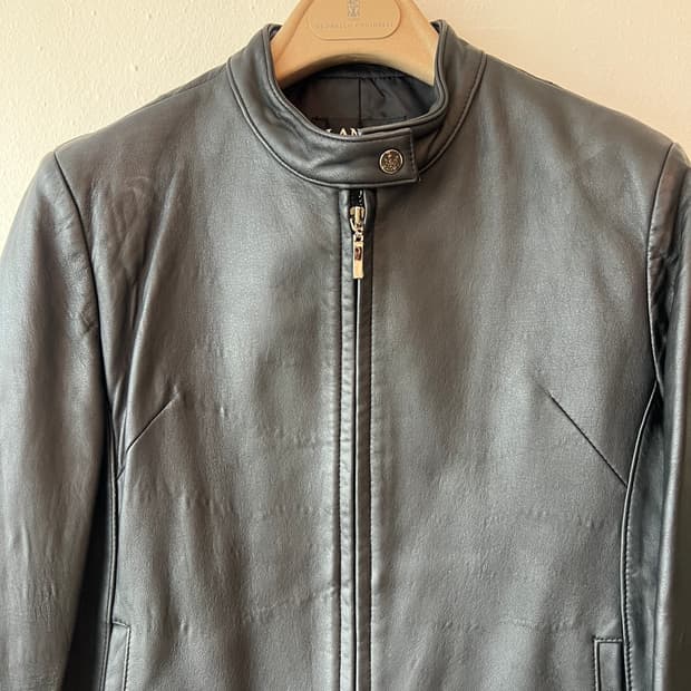 LANCCI 여성 블랙 양가죽자켓 레더집업자켓