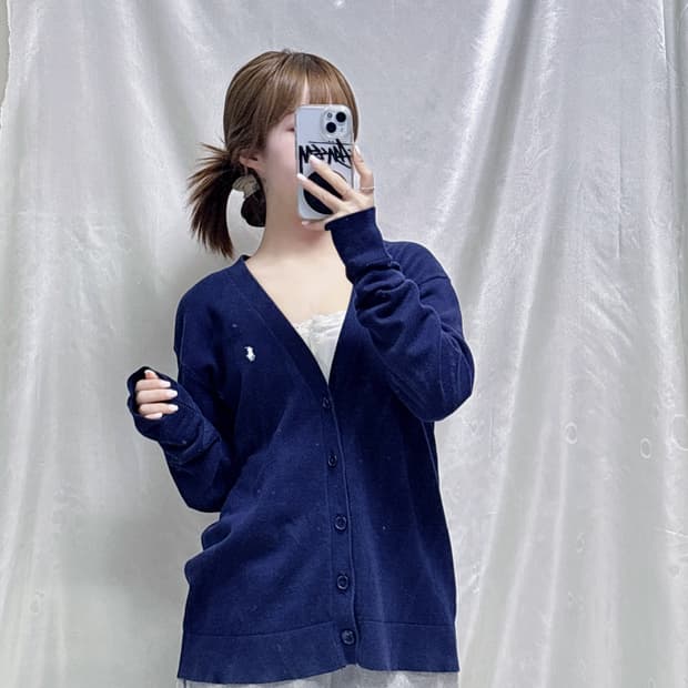 폴로 랄프로렌 네이비 화이트포니 가디건 