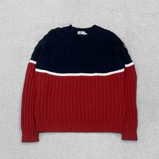 몽클레어 스트라이프 케이블 니트