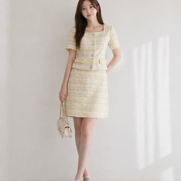 여름 트위드 셋업