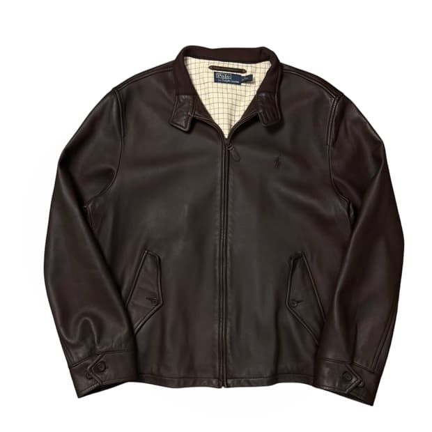 폴로 랄프로렌 바라쿠다 램스킨 레더자켓 브라운