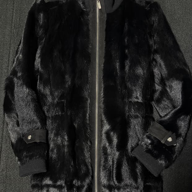 빈티지 양가죽 블랙 리얼퍼 자켓 ayadz 큐빈 오공이 파우닝 펑크 갸루