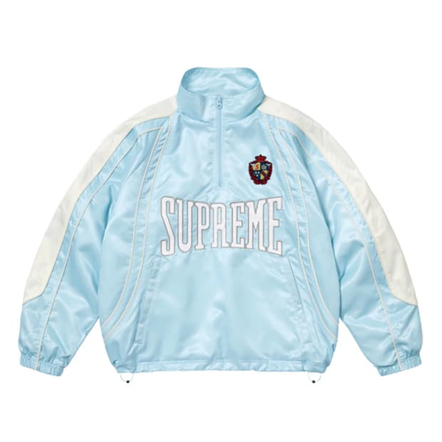 슈프림 새틴 파이핑 풀오버 라이트 블루 - 25SS