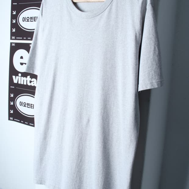 (XL-2XL) 유니클로 반팔 티셔츠 U라인 멜란지 그레이-H35428
