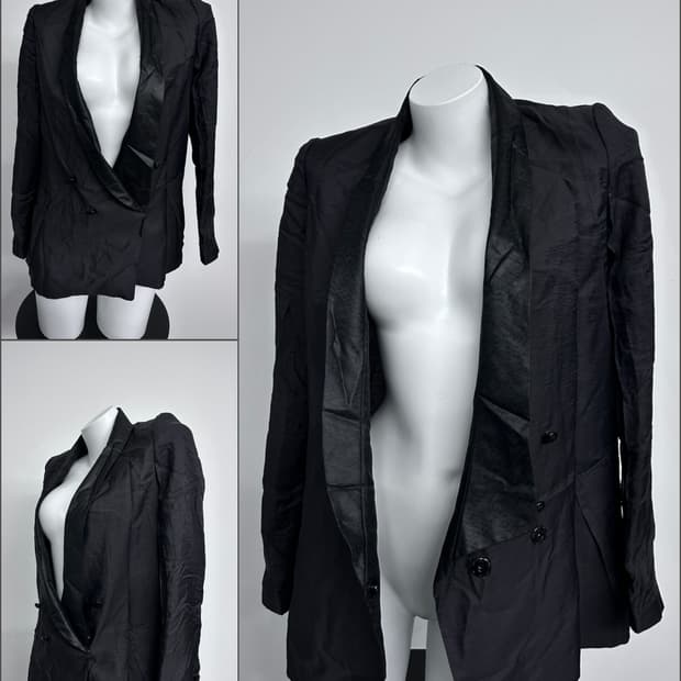 시스템 숄 카라 레이온 블레이저