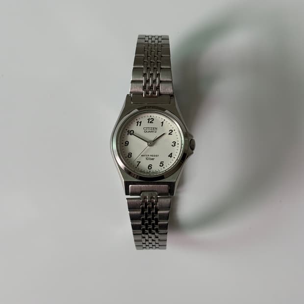 시티즌 1990년대 아라빅 인덱스 실버 쿼츠 여성 